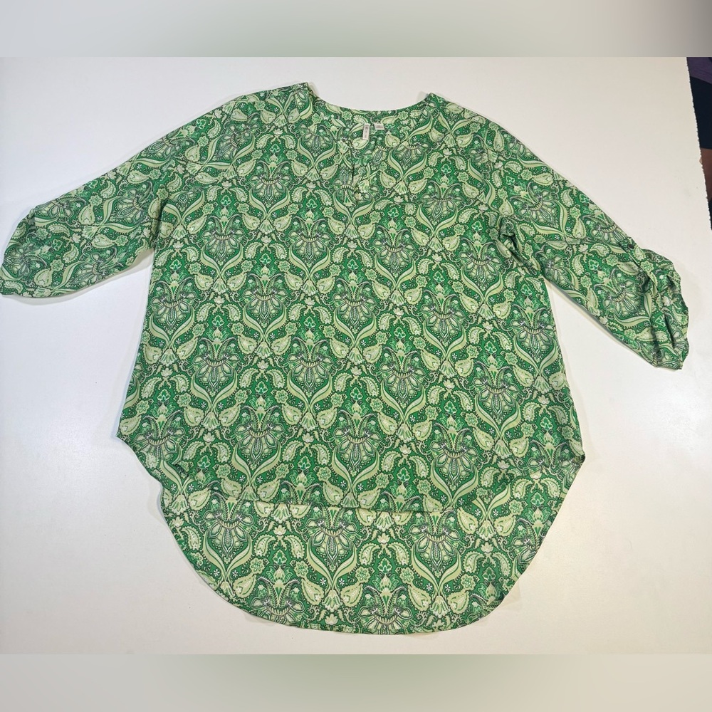 Cato Green Patterned Women's Blouse